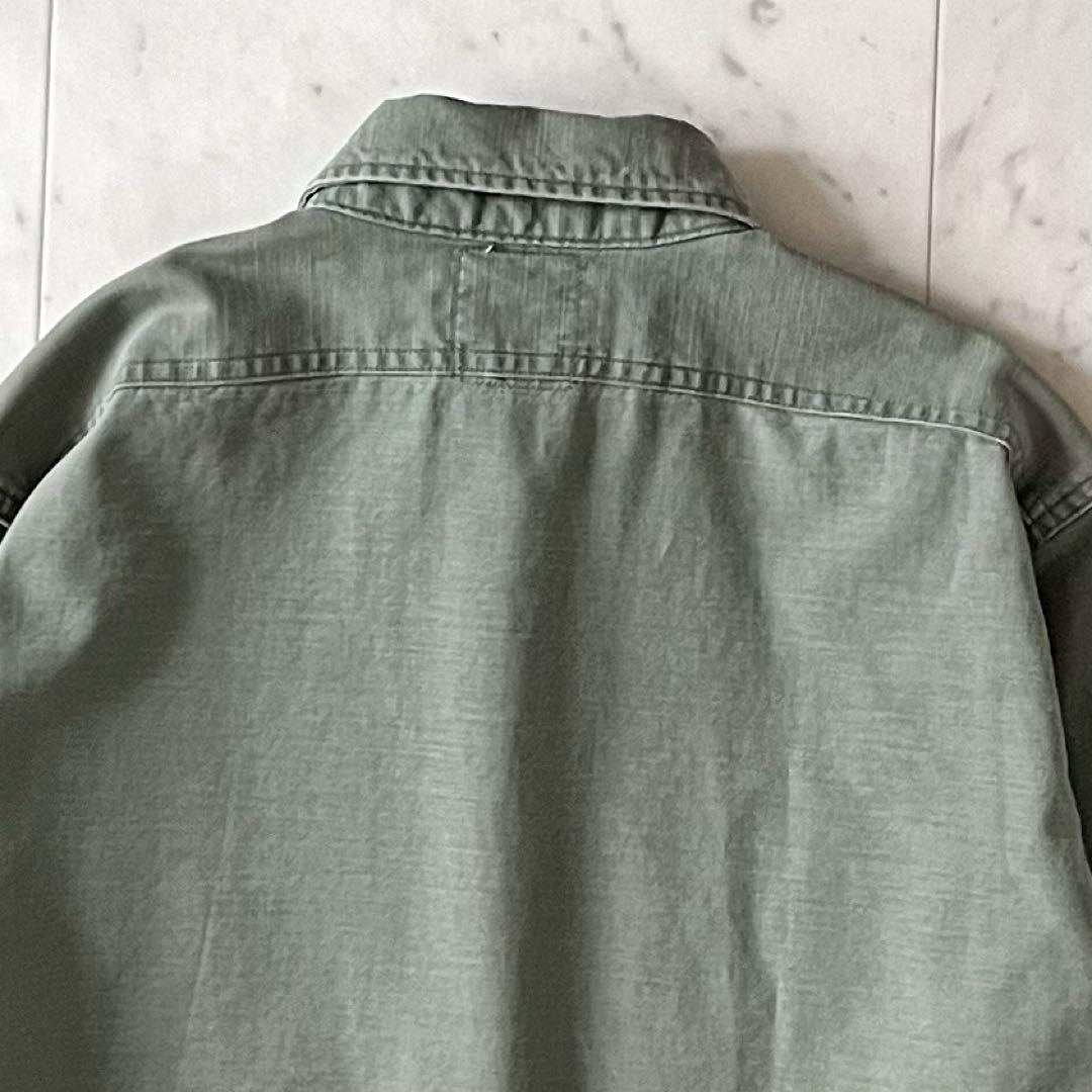 美品＊マディソンブルー ハンプトンシャツ サイズ01 カーキ 長袖 ロゴ刺繍