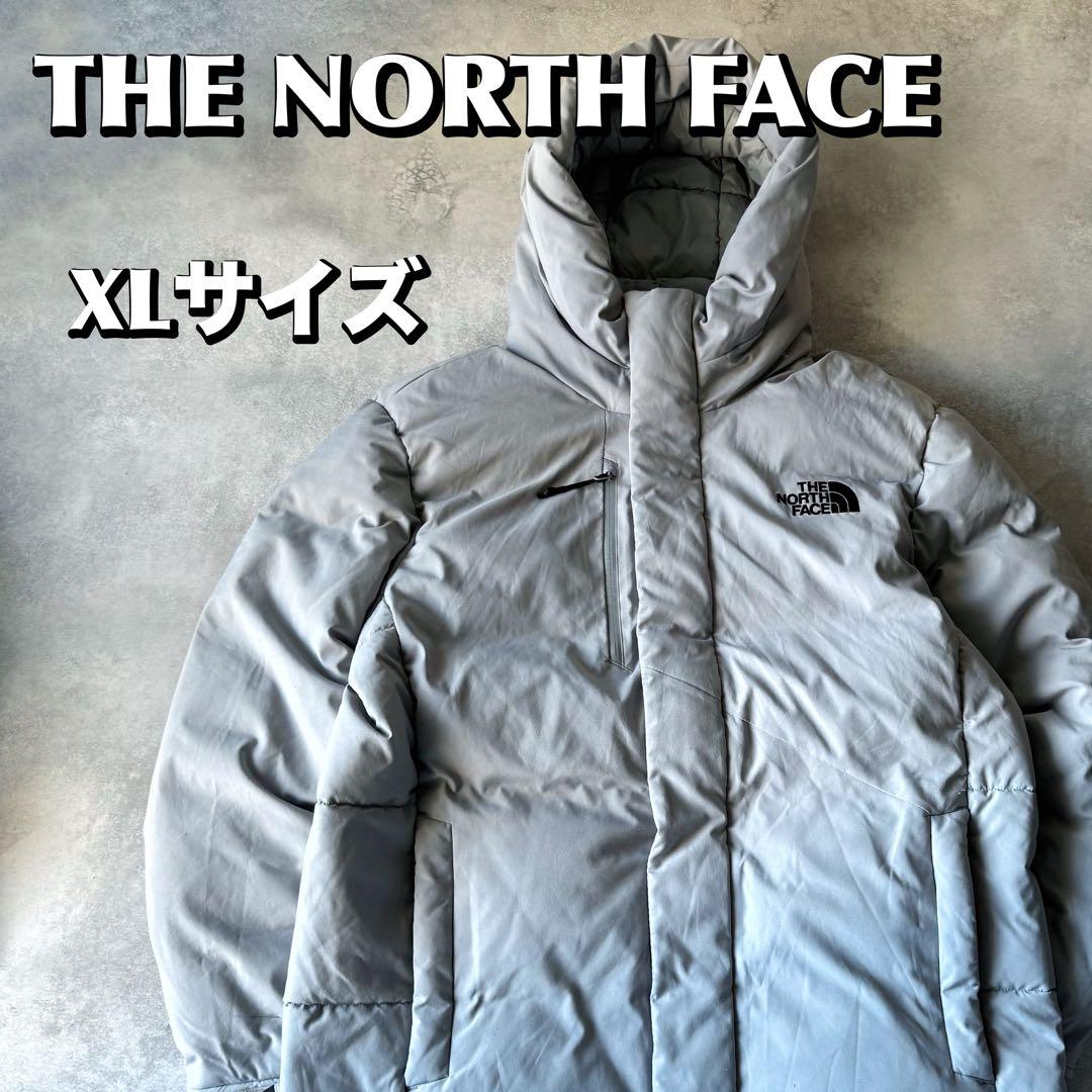 ノースフェイス ダウンジャケット XLサイズ 古着 グレー