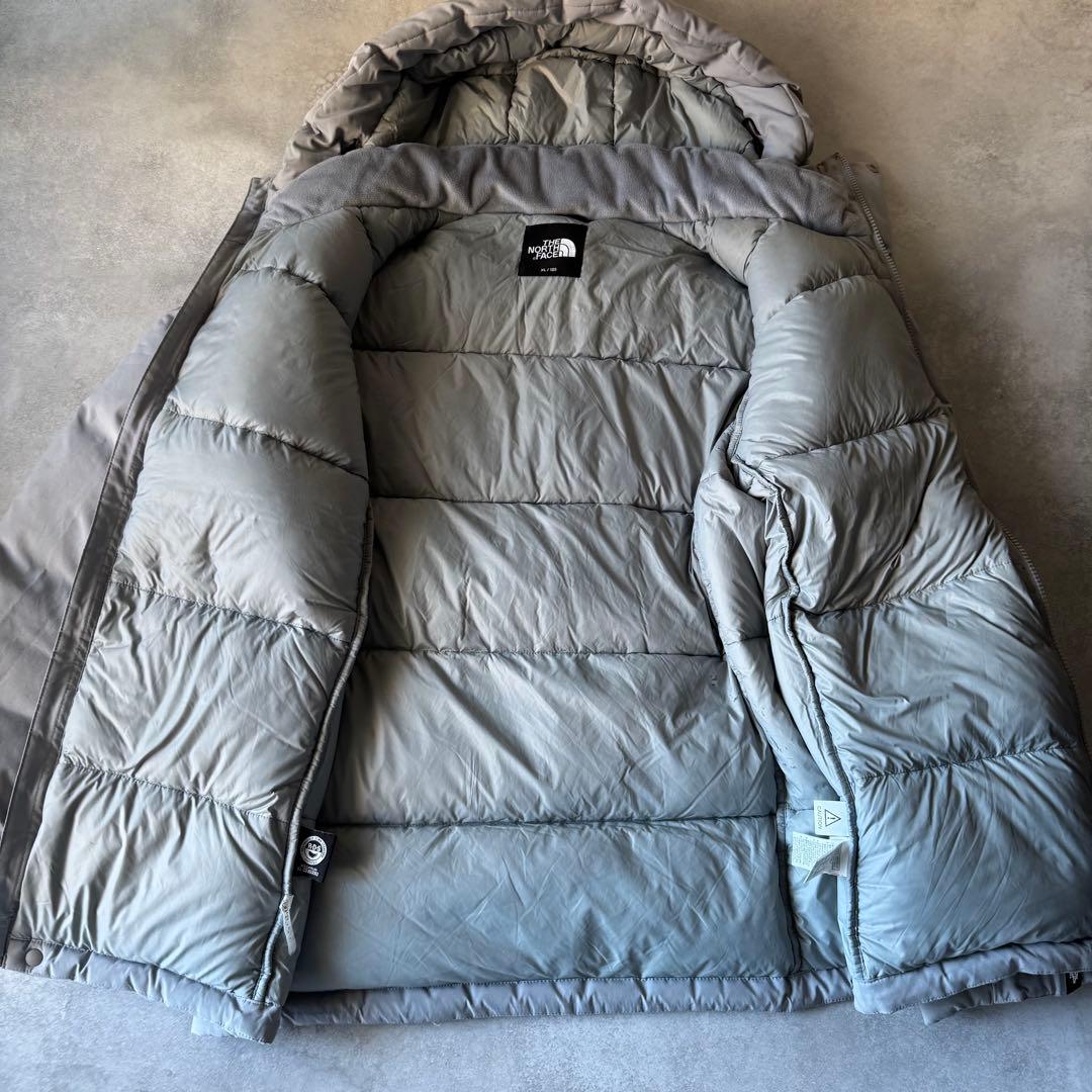 ノースフェイス ダウンジャケット XLサイズ 古着 グレー