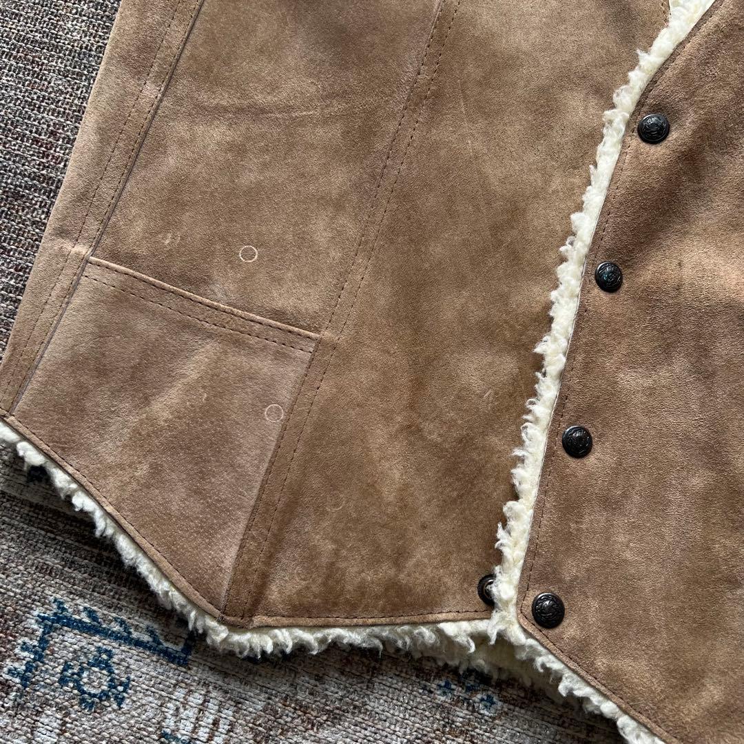 60-70s vintage baja california 裏ボアレザーベスト