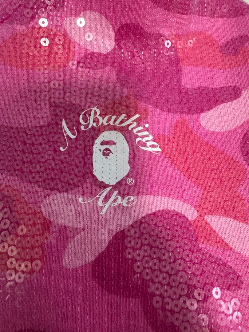 トップス APE HEAD SEQUIN CROPPEDFULL ZIP HOOOIE