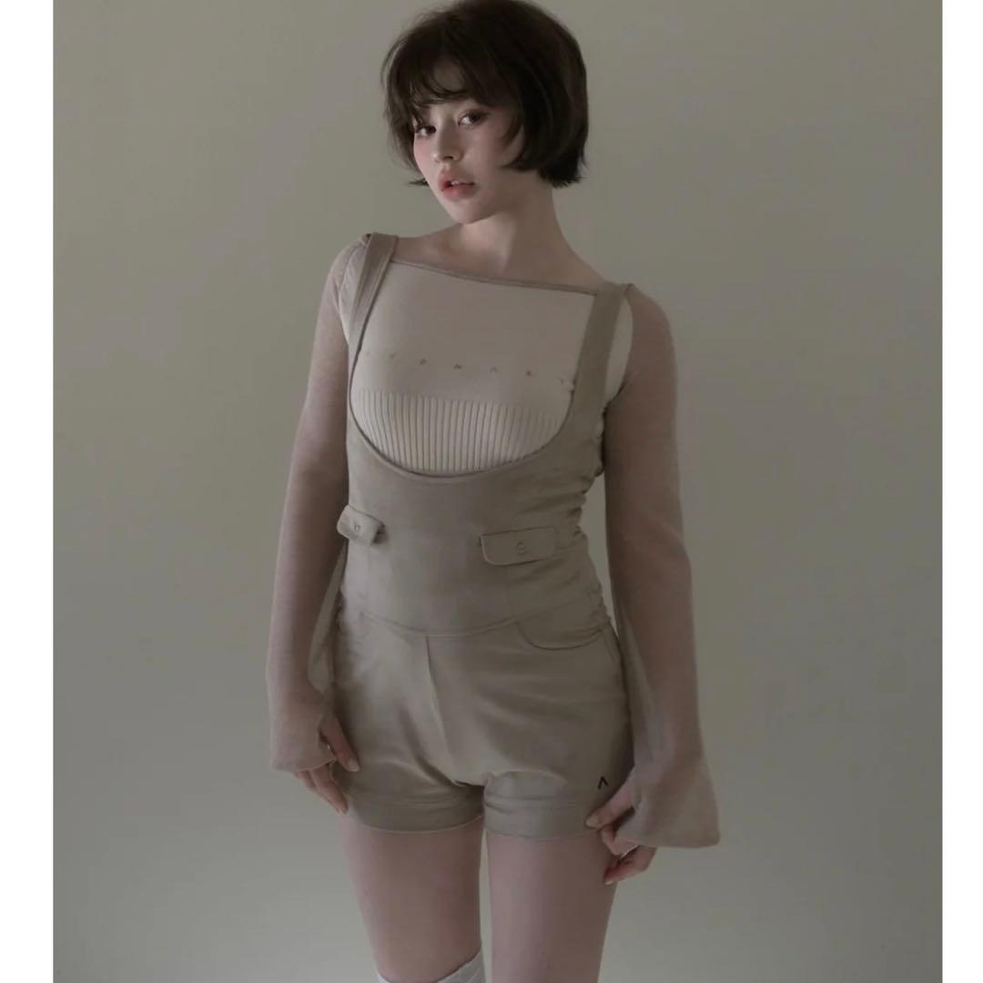 パンツ andmary Cameron salopette beige