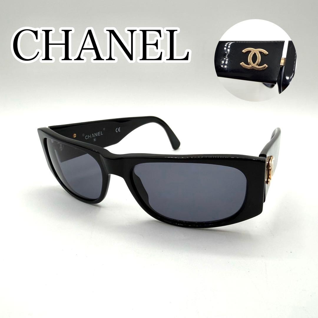 CHANEL ブラック スクエア サングラス　ココマーク　イタリア製　07796