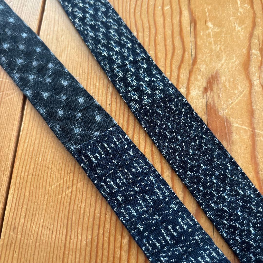 古布　書生絣　ショルダー紐　ハンドメイド