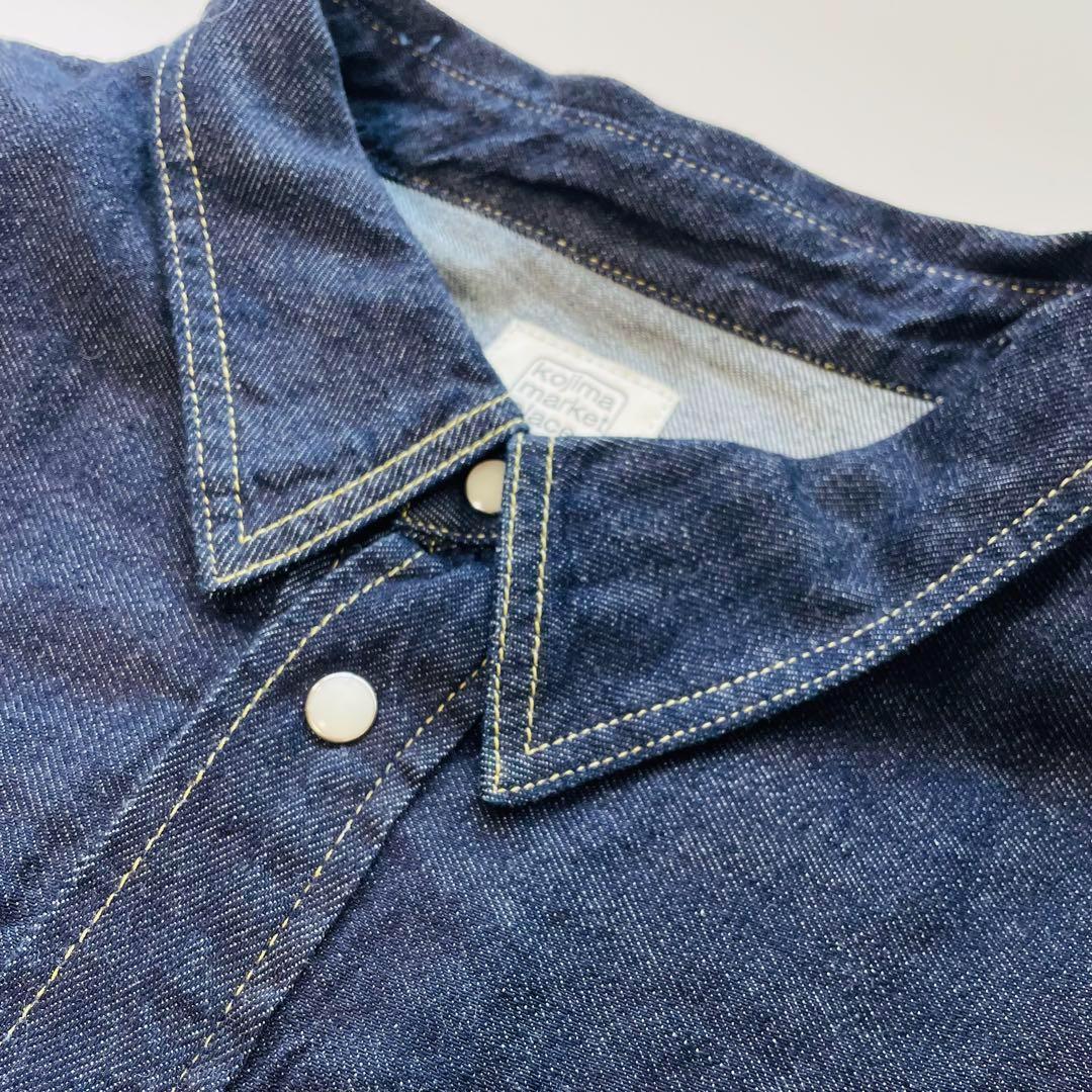 児島マーケットプレイス デニムシャツ ウエスタン インディゴ Lサイズ