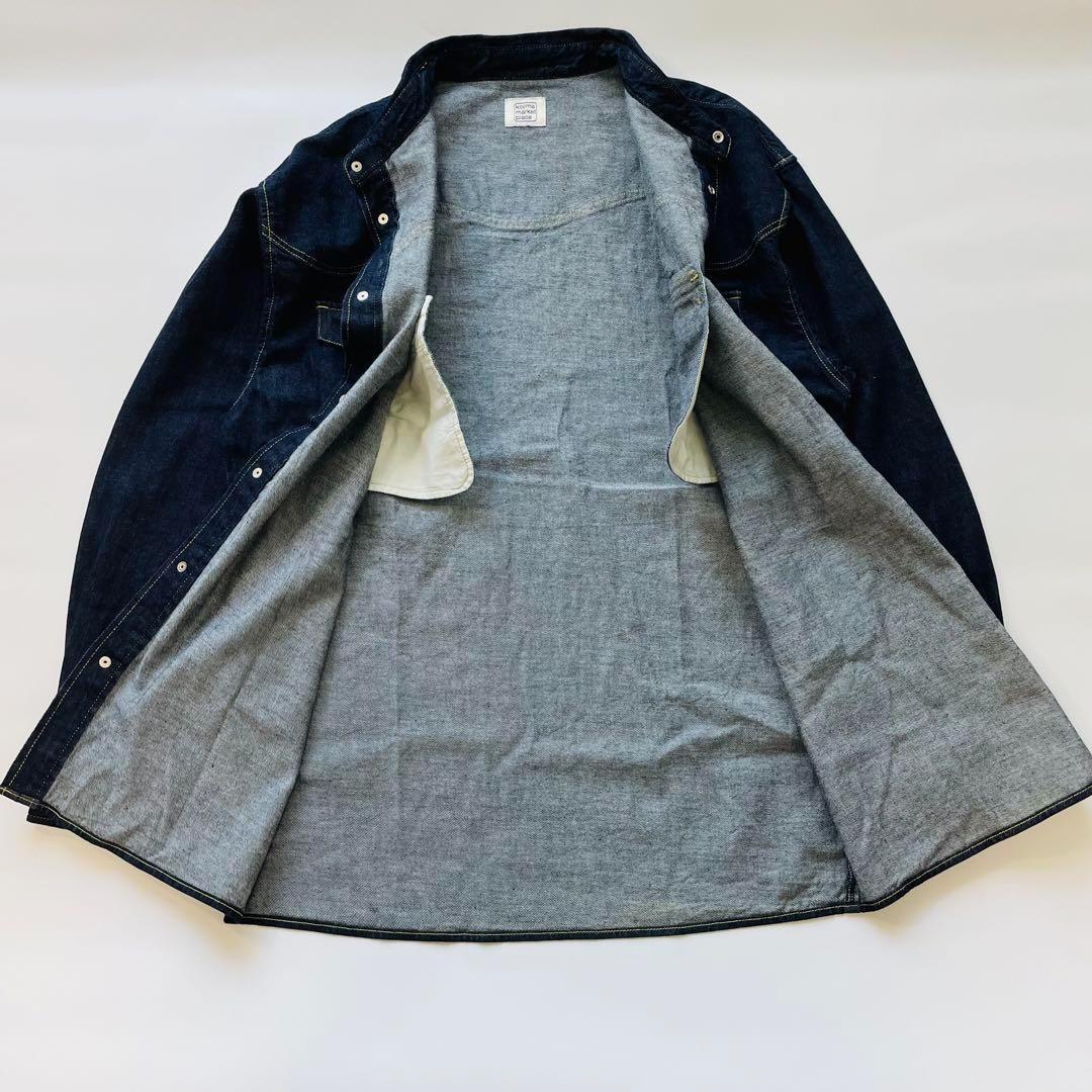 児島マーケットプレイス デニムシャツ ウエスタン インディゴ Lサイズ