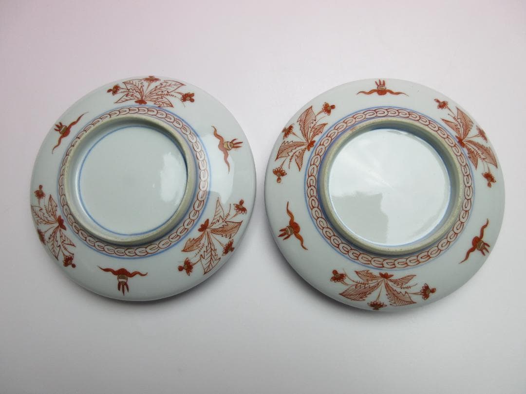 大聖寺伊万里 金彩 色絵 小皿 10客 古伊万里 時代 70707