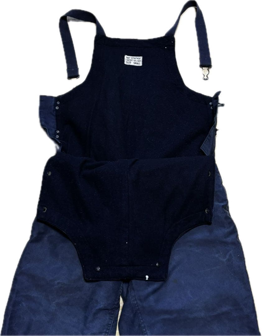 USNAVY デッキパンツ フック N-1 紺 米軍 実物40s 大戦 WWII