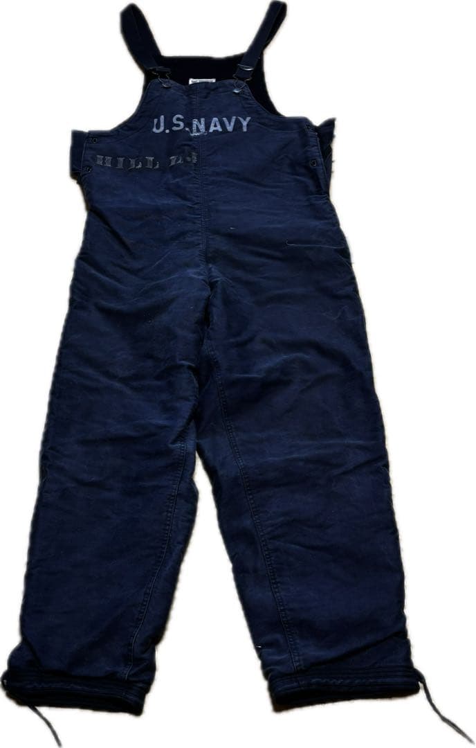 USNAVY デッキパンツ フック N-1 紺 米軍 実物40s 大戦 WWII