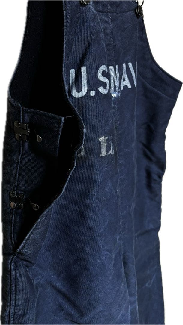 USNAVY デッキパンツ フック N-1 紺 米軍 実物40s 大戦 WWII