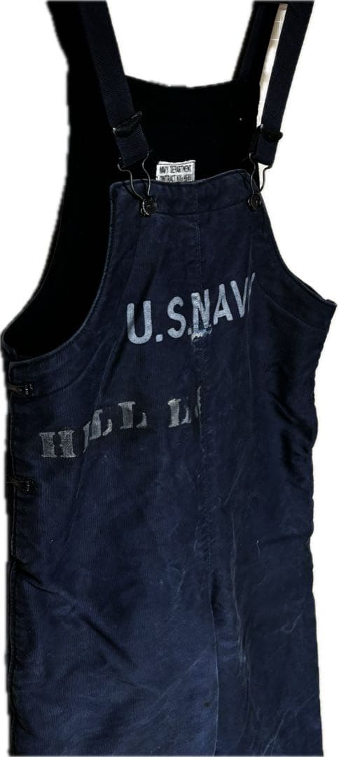 USNAVY デッキパンツ フック N-1 紺 米軍 実物40s 大戦 WWII