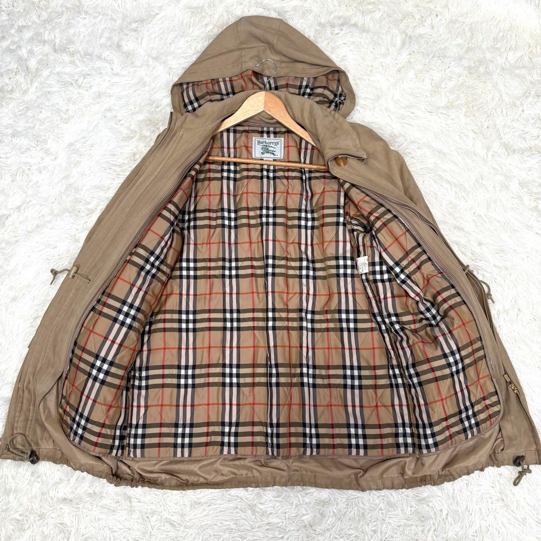 バーバリー Burberry 中綿ライナー付き モッズコート ノバチェック M