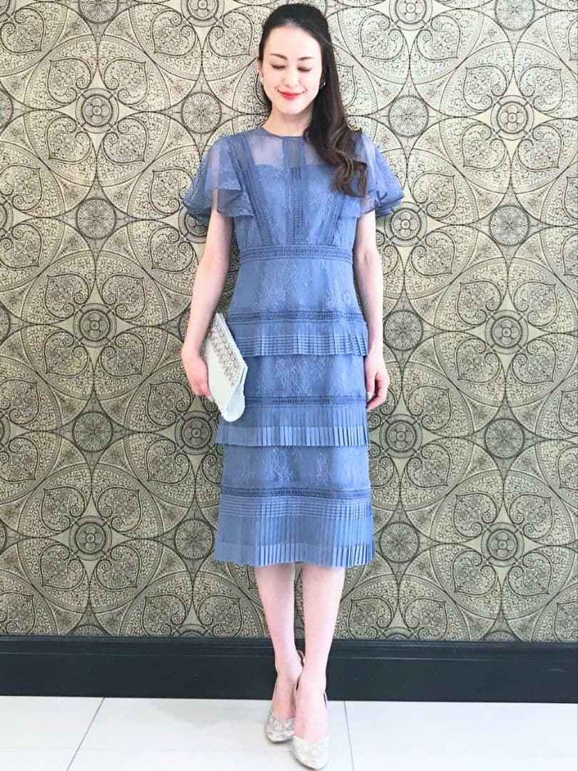 GRACE CONTINENTAL レイヤードレースタイトドレスワンピース