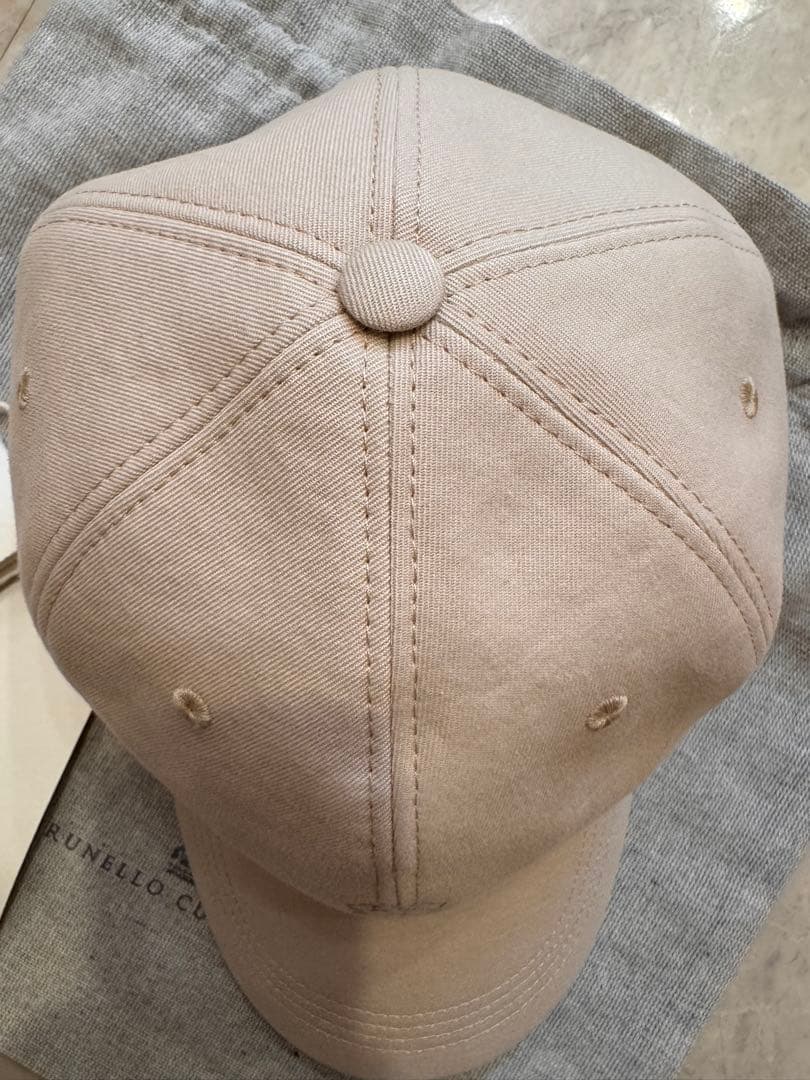 【新品未使用】BRUNERO CUCINELLI コットンキャップベージュ L