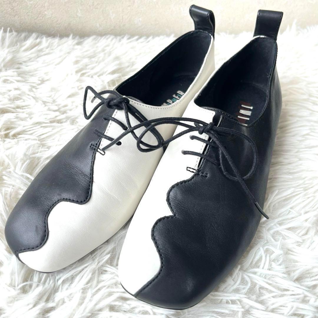 美品　CAMPER カンペールTWINS フラットシューズ　レースアップ