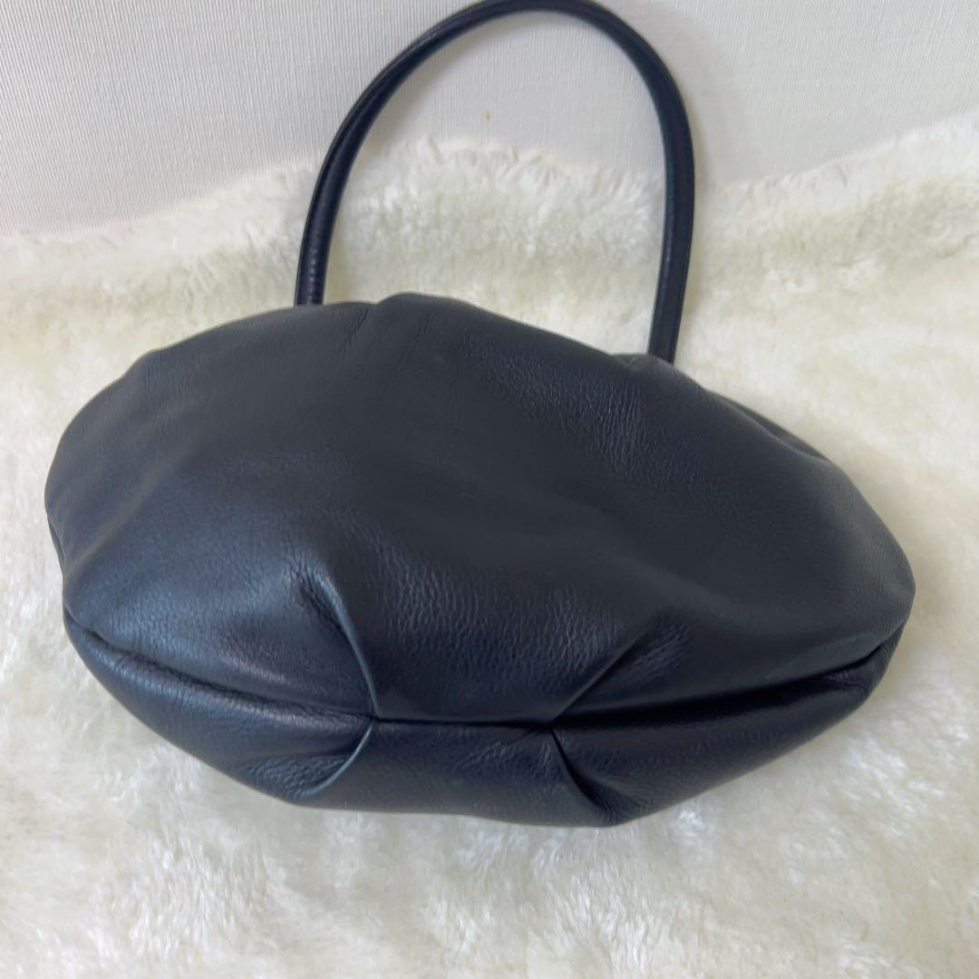 シビラ Sybilla ハンドバッグ がま口 レザー 黒 本革 日本製 美品