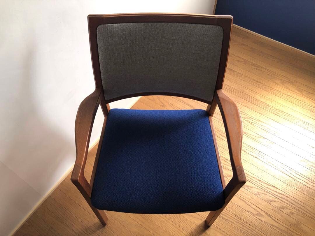 日田工芸 チーク無垢材 アームチェア② 生地新調 ダイニング デスクチェア 工芸