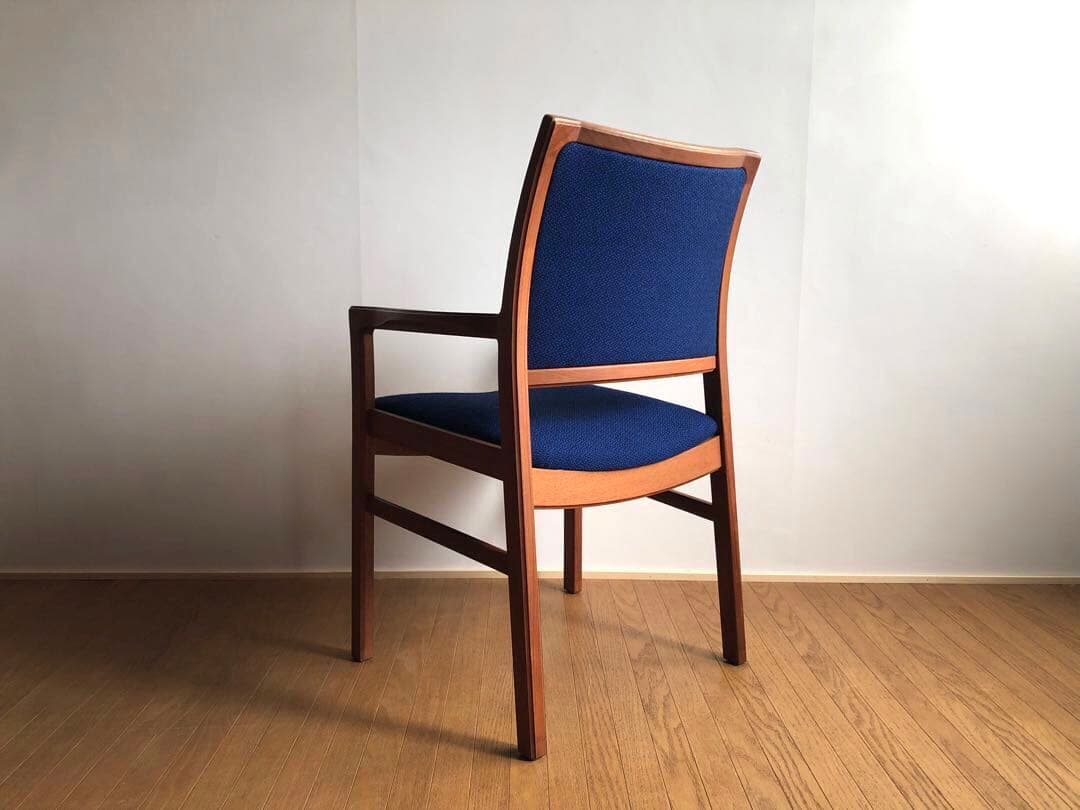 日田工芸 チーク無垢材 アームチェア② 生地新調 ダイニング デスクチェア 工芸