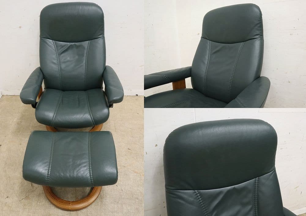 エコーネス【コンサルM】ストレスレスチェア＆オットマン・本革・EKORNES