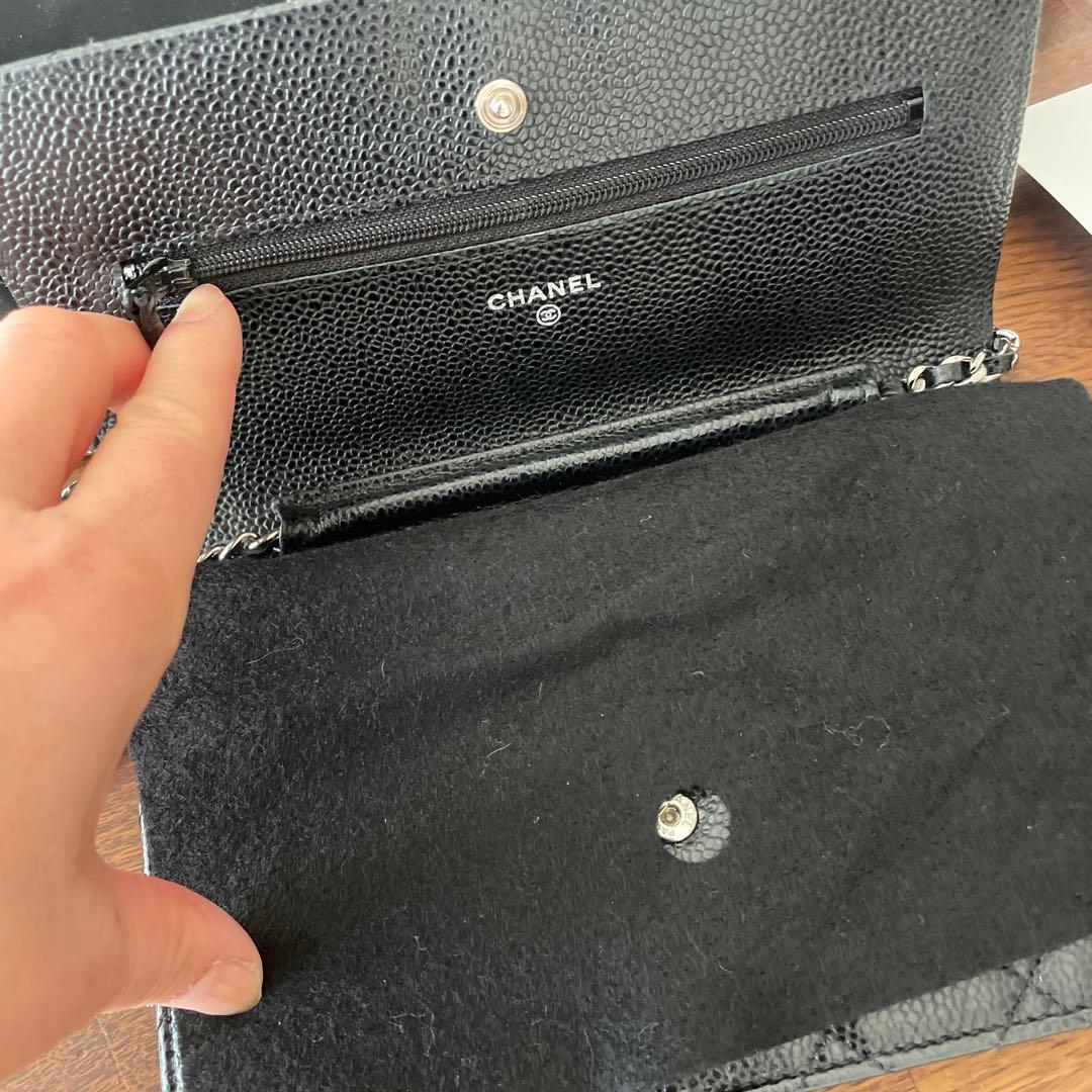 【最終価格】CHANEL チェーンウォレット キャビアスキン