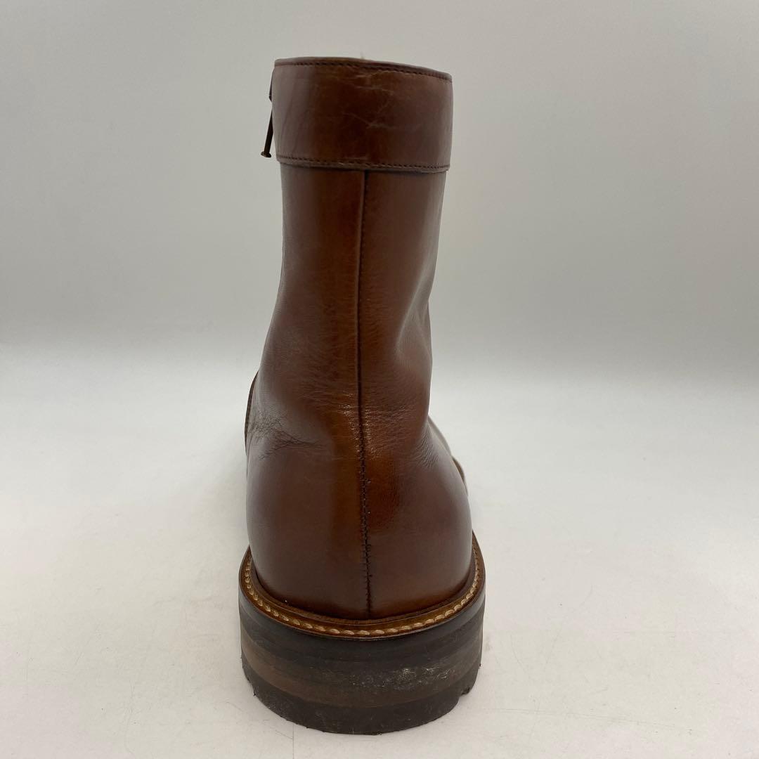 もやしもん【De gier】本革 ブラウン ジッパーブーツ フランス製