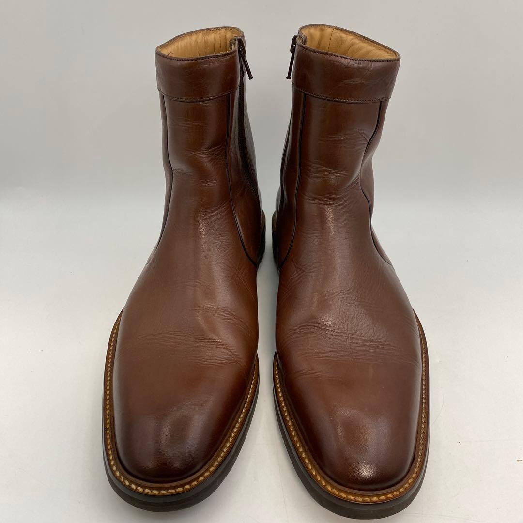 もやしもん【De gier】本革 ブラウン ジッパーブーツ フランス製