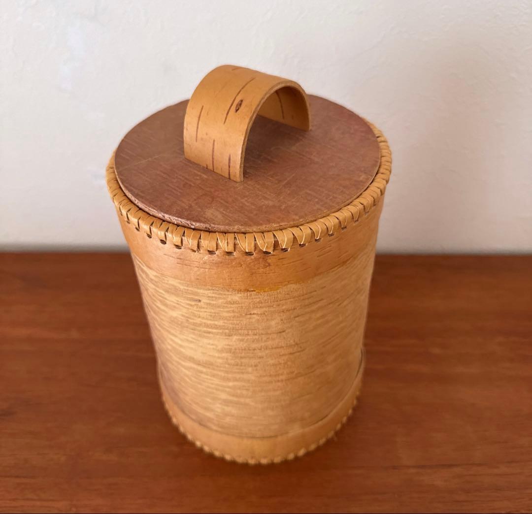 【北欧ヴィンテージ】白樺の筒形キャニスター