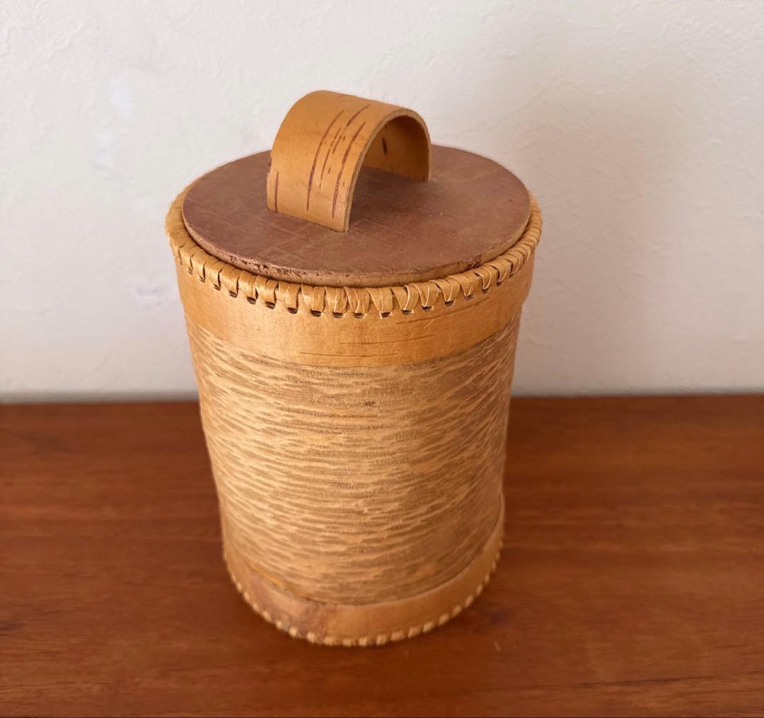 【北欧ヴィンテージ】白樺の筒形キャニスター