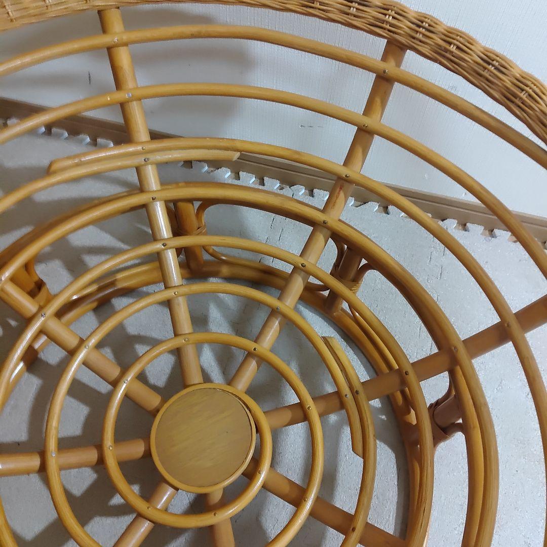 Nissen ニッセン パパサンチェア ラタン 籐製 台座付き クッション付き