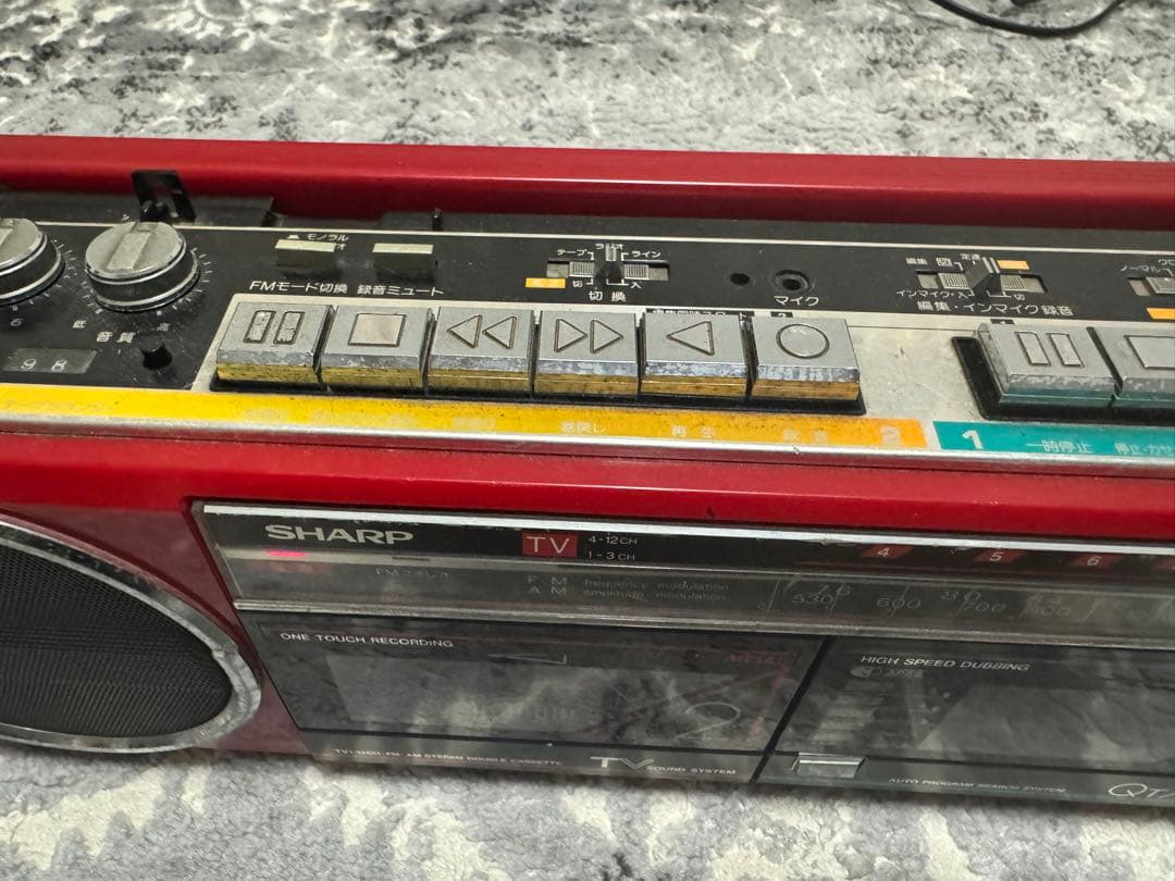 SHARP ステレオダブルカセットQT-77MK II (R)現状品