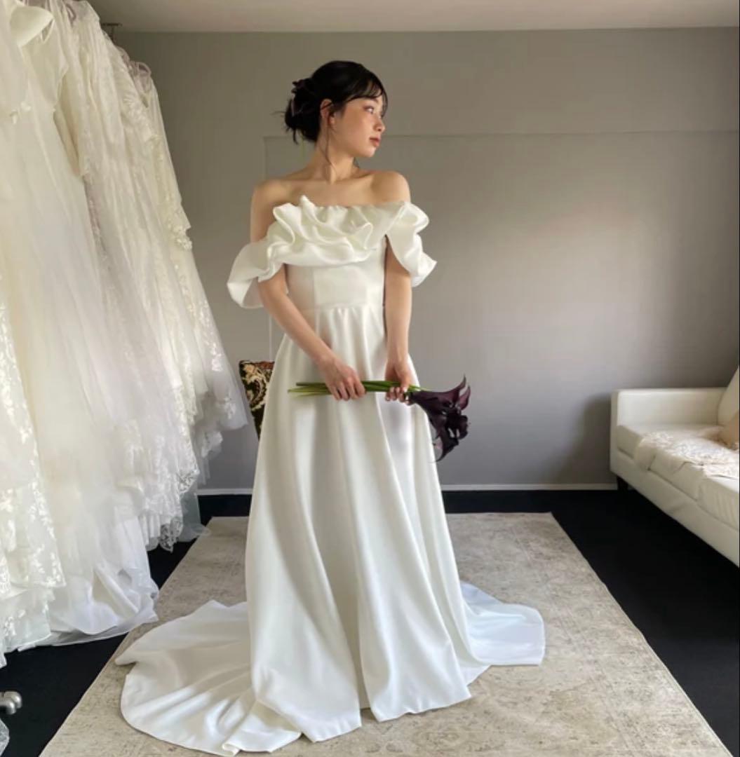 DRESS PRODUCTION オフショルダー Aラインドレス　W274WH