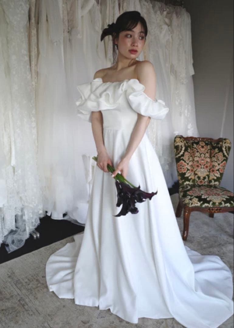 DRESS PRODUCTION オフショルダー Aラインドレス　W274WH