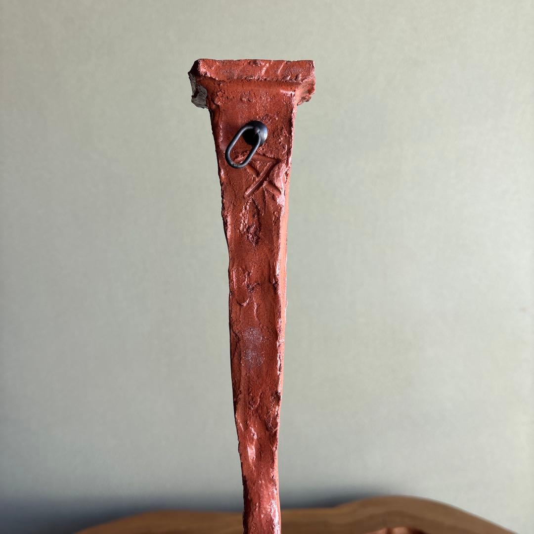 赤花入 寺垣外窯 杉本貞光 掛花入 花瓶 共箱 直径38cm