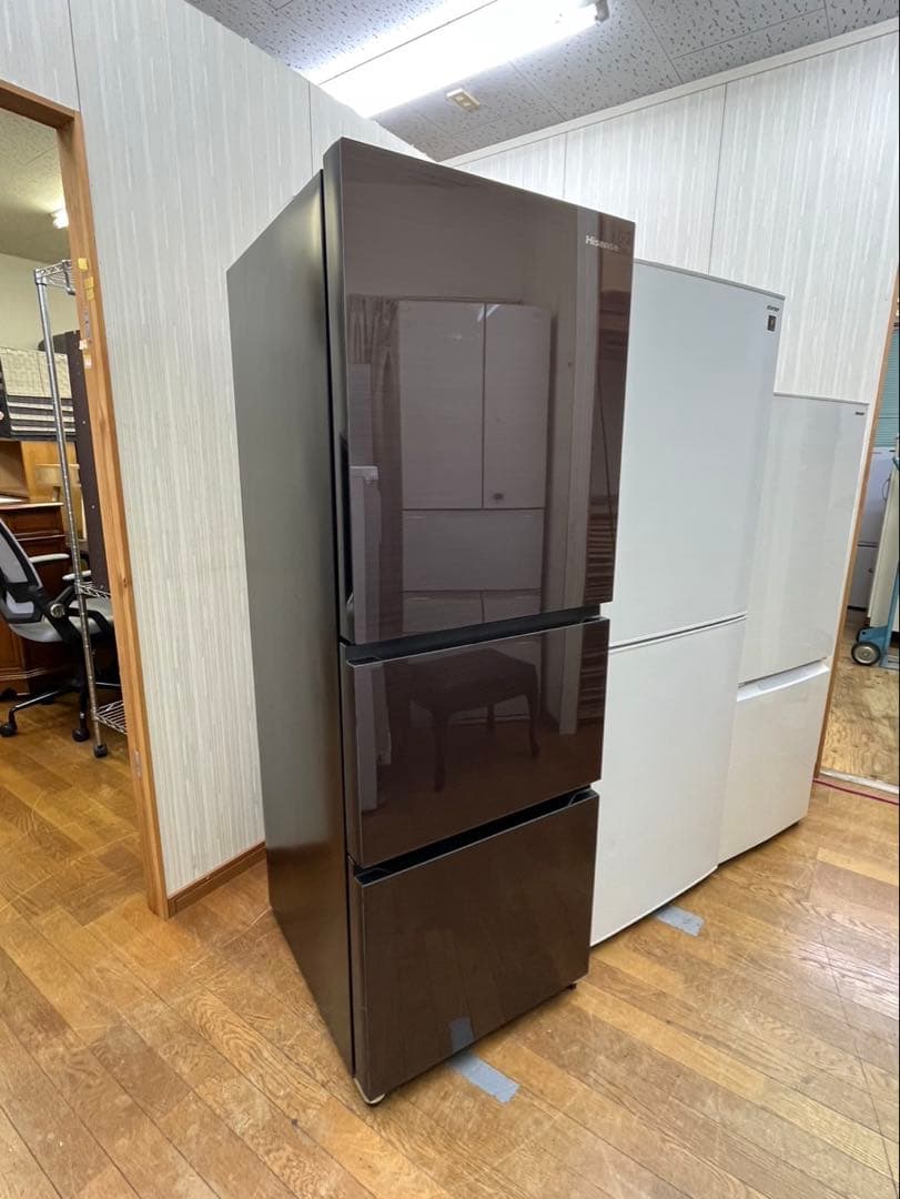 3ドア Hisense 2021年 282L HR-G2801BR ガラス