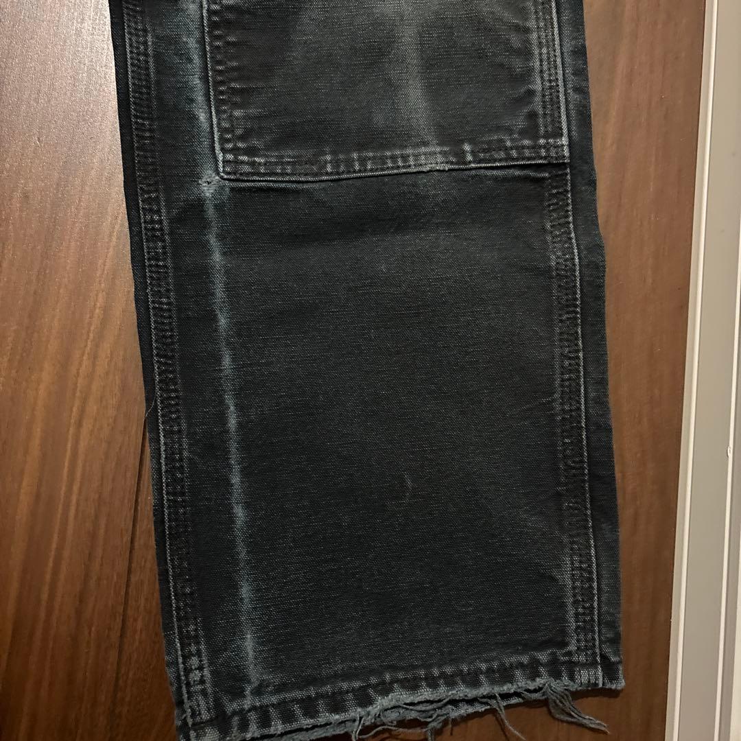 鬼フェード　ヴィンテージ　カーハートダブルニーペインターパンツ　USA製　すみ黒