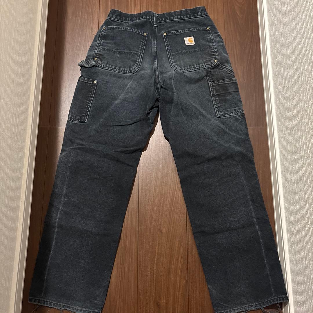 鬼フェード　ヴィンテージ　カーハートダブルニーペインターパンツ　USA製　すみ黒