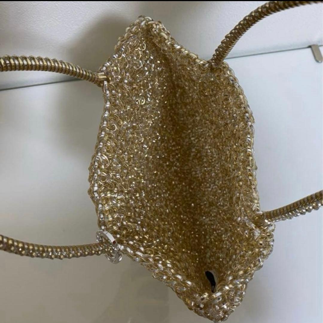 アンテプリマ　ワイヤーバッグ　スクエア　ミディアム　シルバーゴールド　鞄