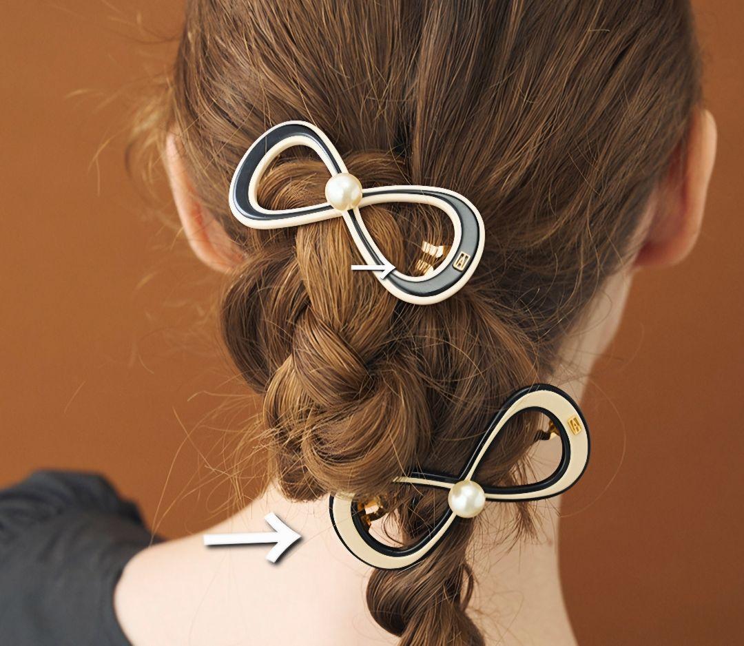 新品同様　ALEXANDRE DE PARIS　リボンバレッタ　８cm