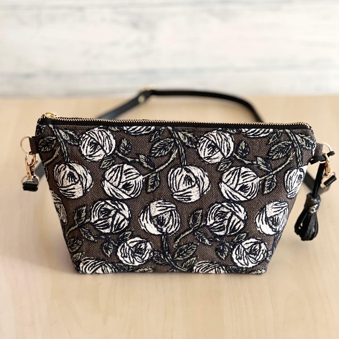 オーダー　ミナペルホネン rosyブラウンショルダーバッグ