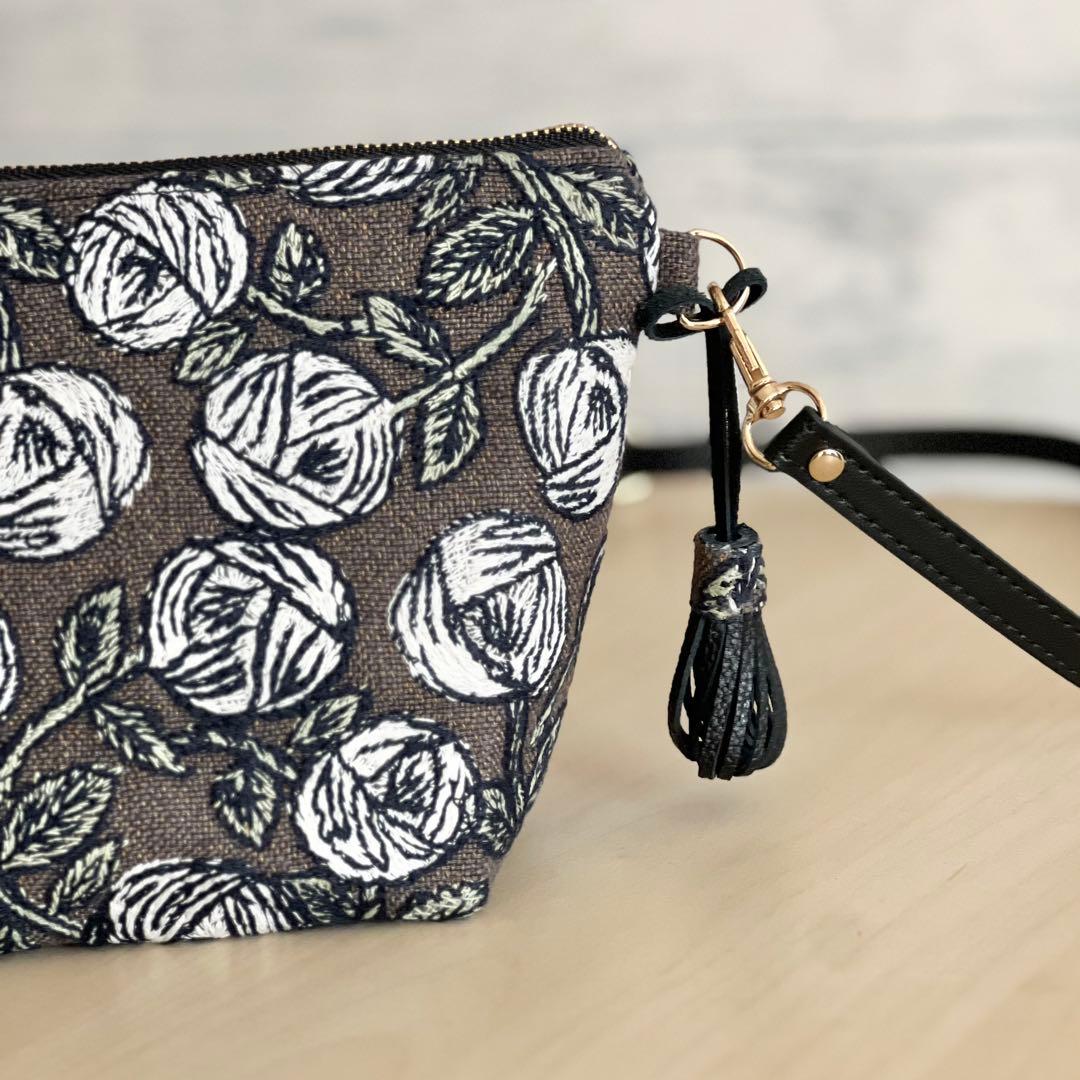 オーダー　ミナペルホネン rosyブラウンショルダーバッグ