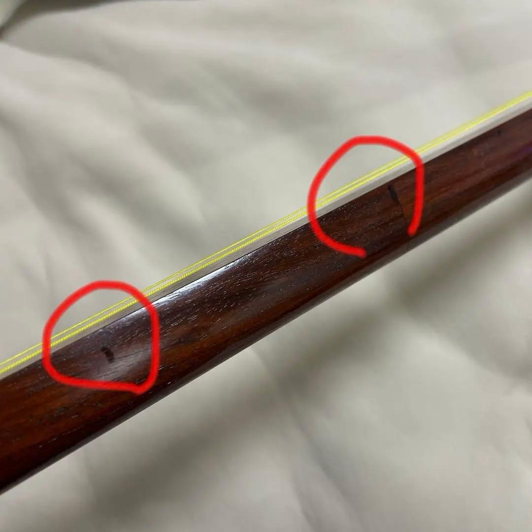 長唄三味線　細棹　本皮　皮破れなし　木製スタンド 長袋、胴袋付き