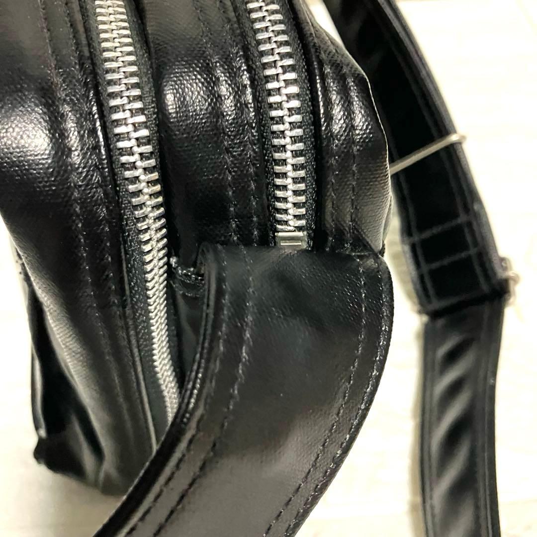 美品 PORTER ポーター ブラック レザー ショルダーバッグ 2層