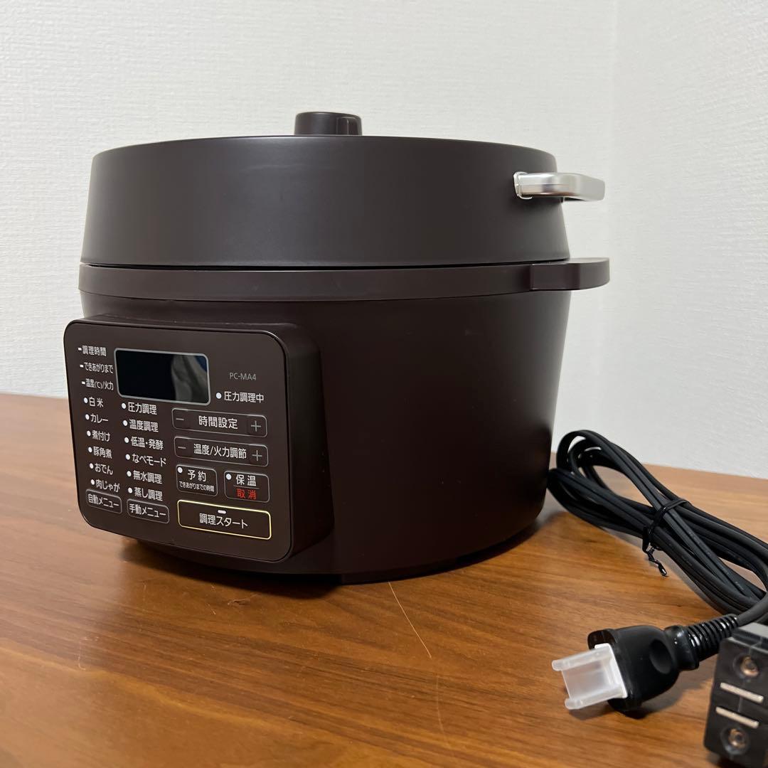 【美品】アイリスオーヤマ 電気圧力鍋 PC-MA4 ブラウン