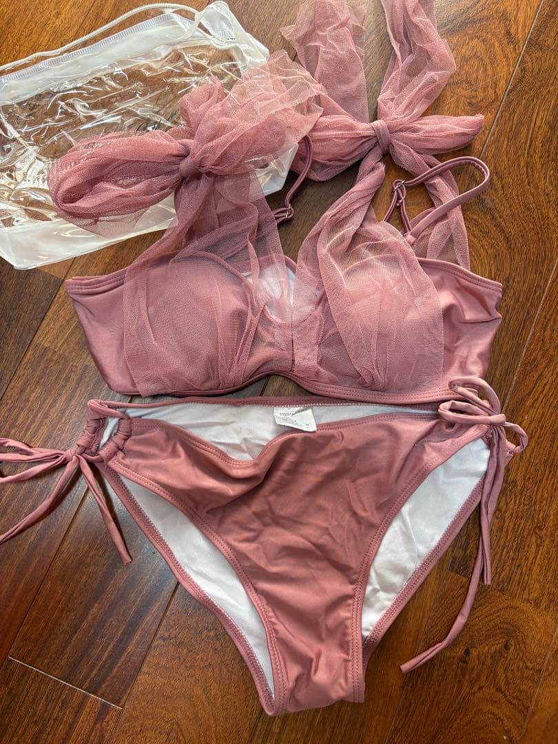 Sugar チュールリボンビキニ 2点セット ピンク M