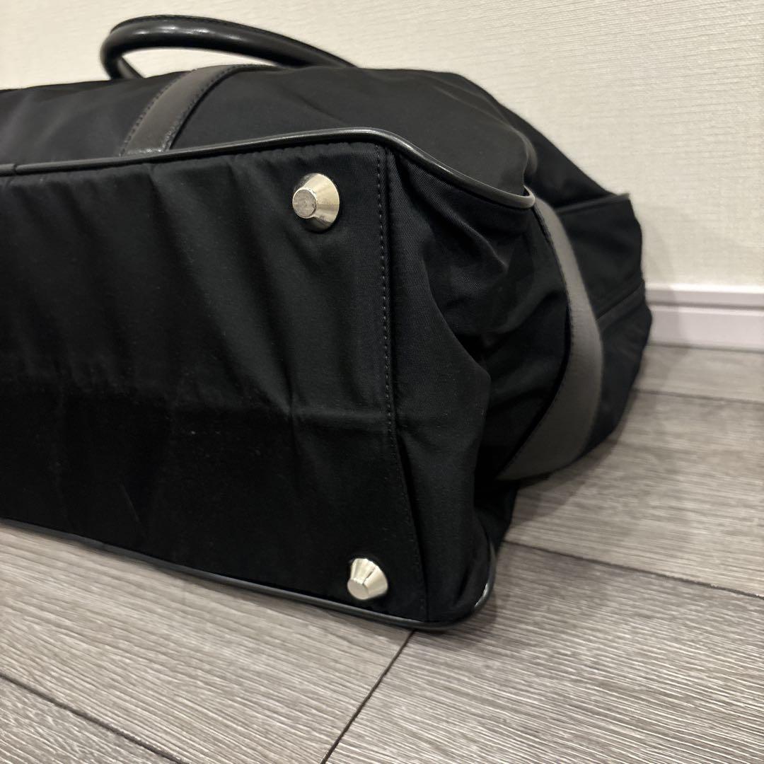 PRADA トートバッグ　ボストンバッグ　ナイロン×サフィアーノ　黒