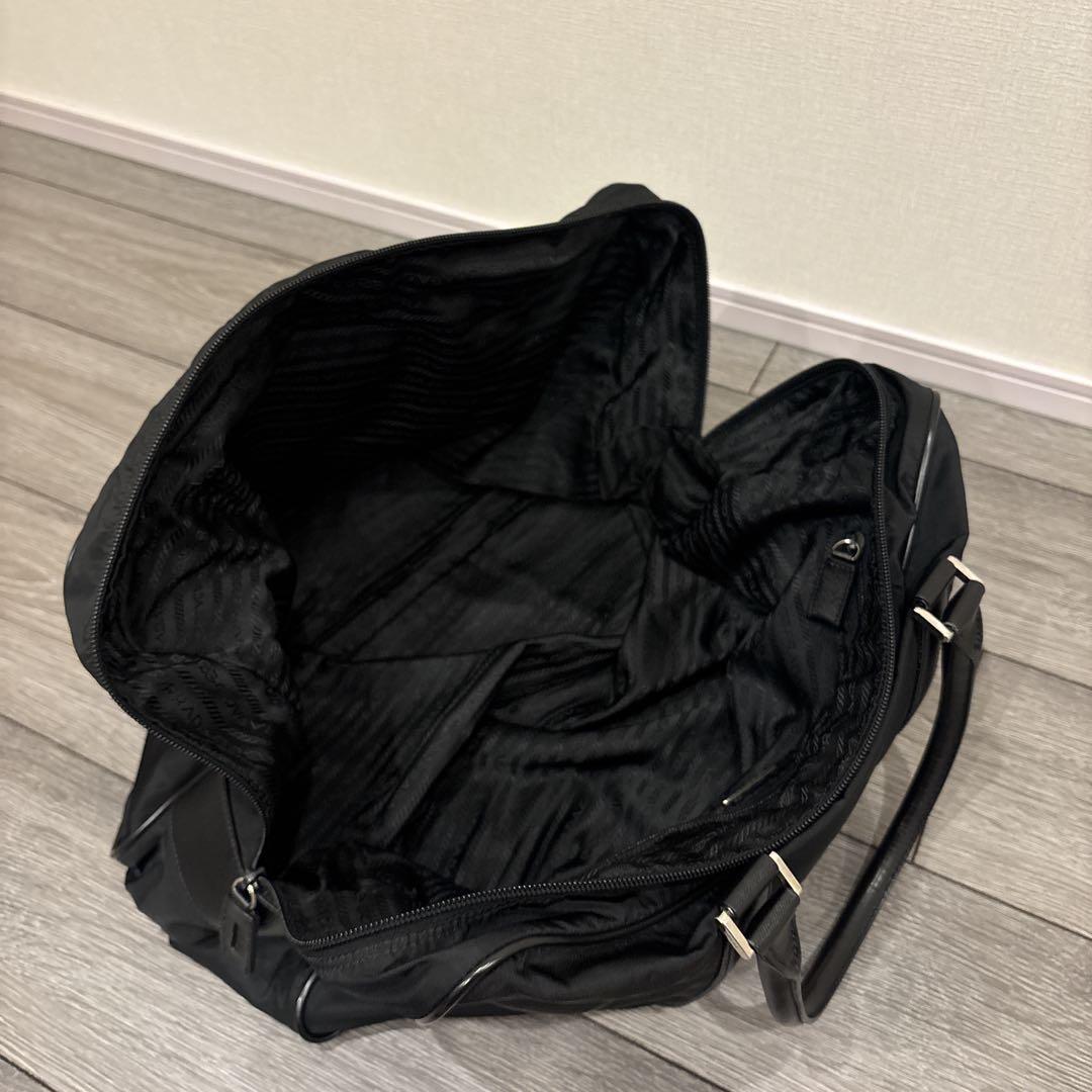 PRADA トートバッグ　ボストンバッグ　ナイロン×サフィアーノ　黒