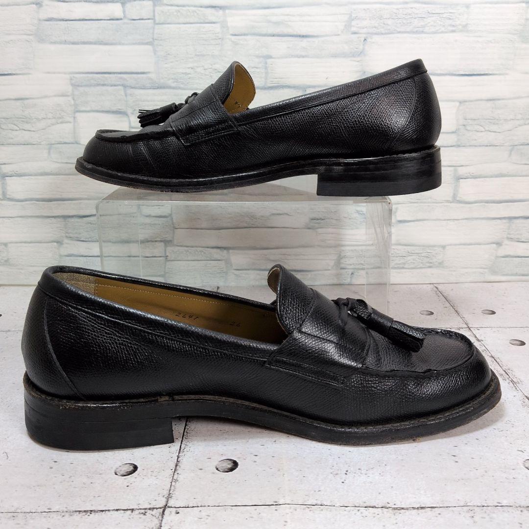 リーガル　タッセルローファー　シボ革　ブラック　レザー　ブラック