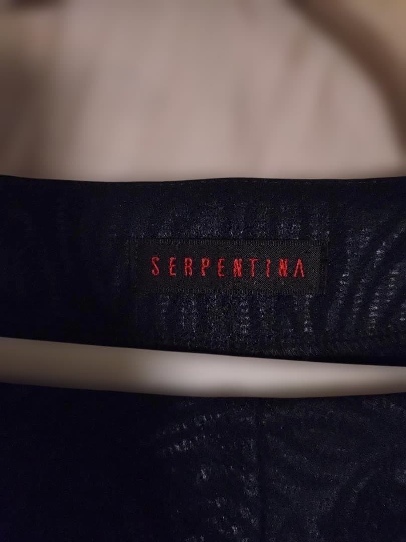 SERPENTINA スクエアネックマーメイドワンピ Mサイズ ネイビー