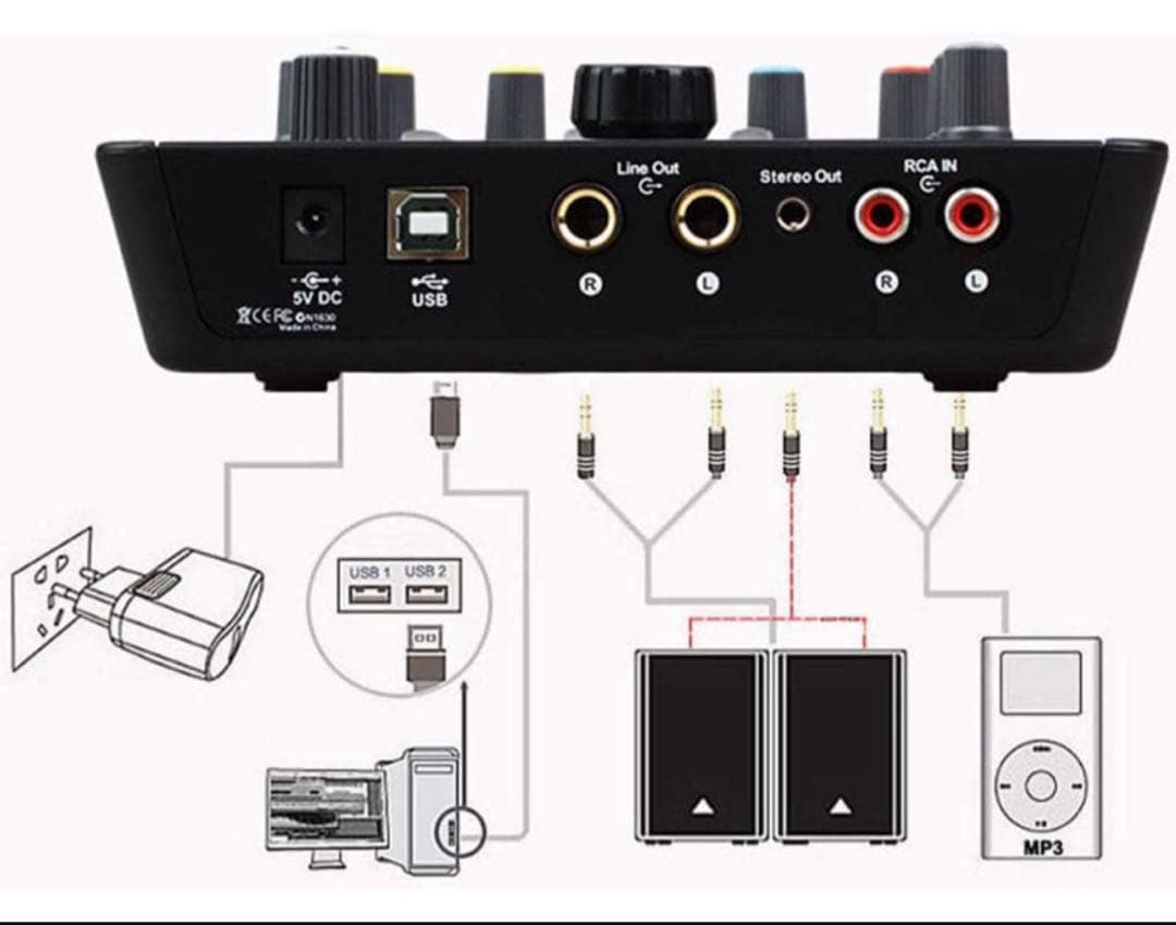 1 セット Upod プロフェッショナル外部サウンドカードマイク 48V USB