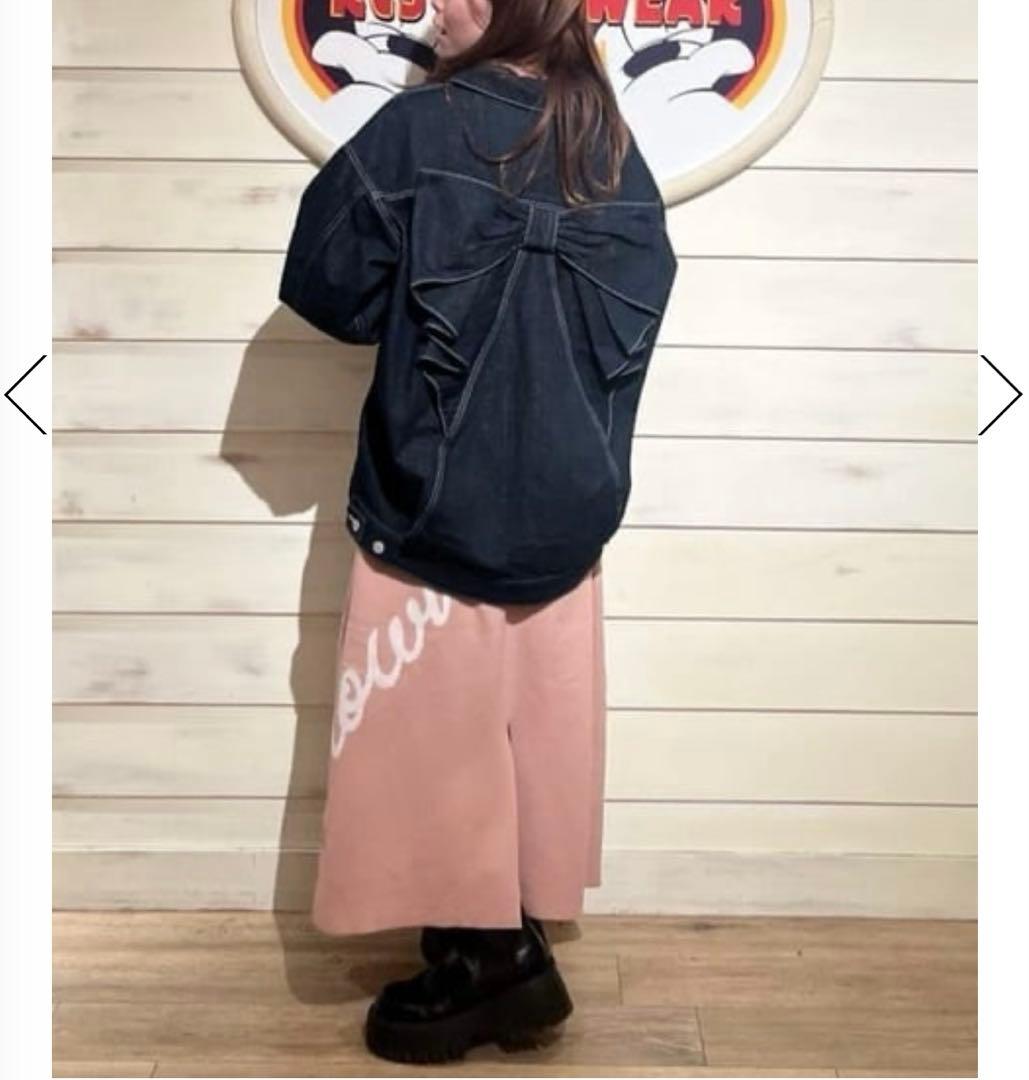 新品 ロデオクラウンズワイドボウル ビッグリボンデニムジャケット ワンウォッシュ